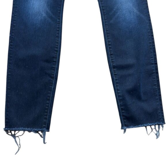 Mother high waisted jeans 27 looker ankle fray last call dark wash skinny - Picture 3 of 7